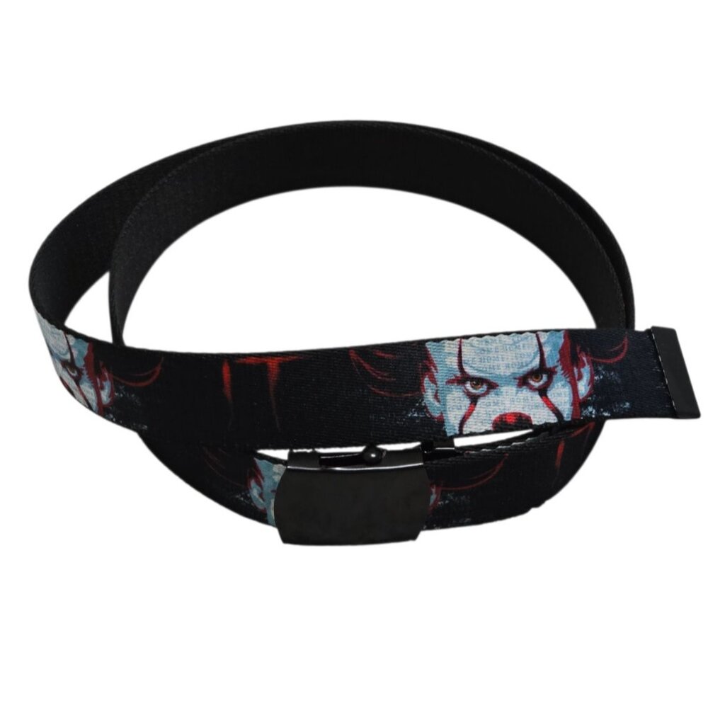 Warner Bros IT Chapter Two Pennywise Black Buckle Web Belt Reg Fits Up To 42"